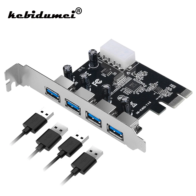 4 Порты и разъёмы USB 3 0 карта расширения PCI e 5 Гбит/с Скорость express PCIe hub адаптер