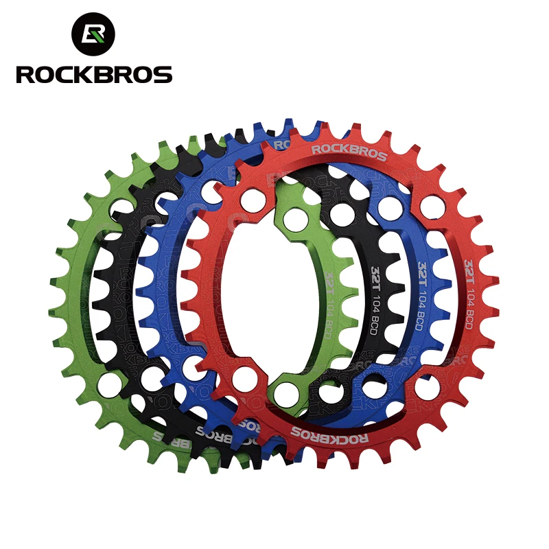 ROCKBROS Овальная Круглая Форма MTB велосипедный Кривошип и цепное колесо 32 T/34 T/36 T/38 T 104BCD широкий узкий шатун цепи велосипедные запчасти