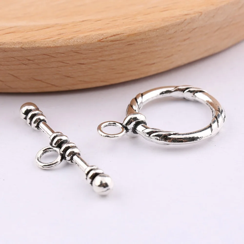 Onwear 10 комплектов из серебристого металла под старину тумблер застежки для