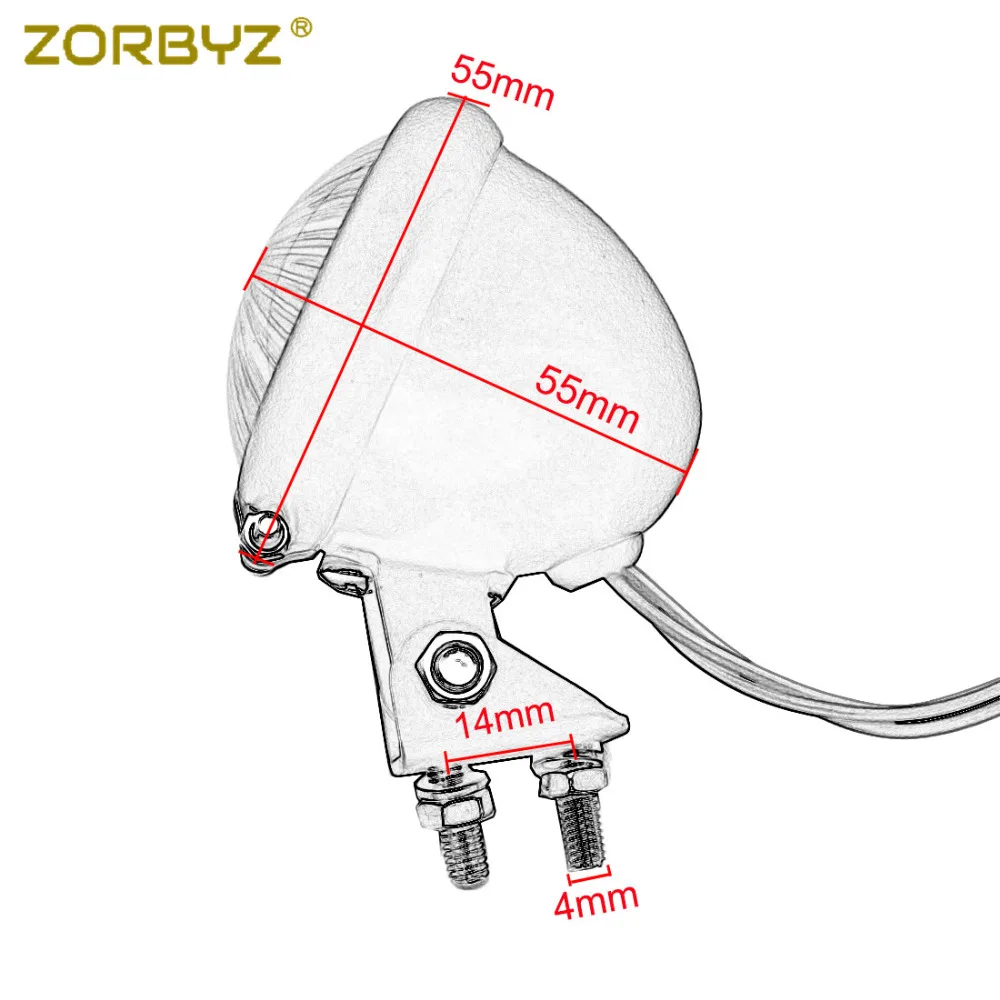 ZORBYZ мотоциклетный хромированный светодиодный задний стоп сигнал Bates стиль для