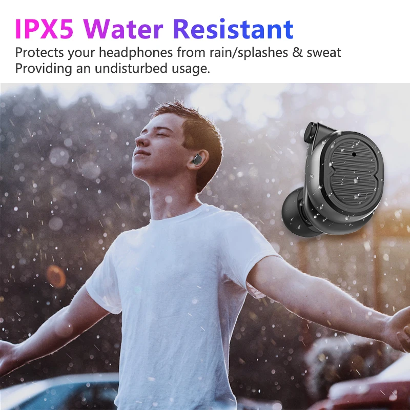 TWS Bluetooth наушники беспроводные 5 0 спортивные стерео бас гарнитура с двойным