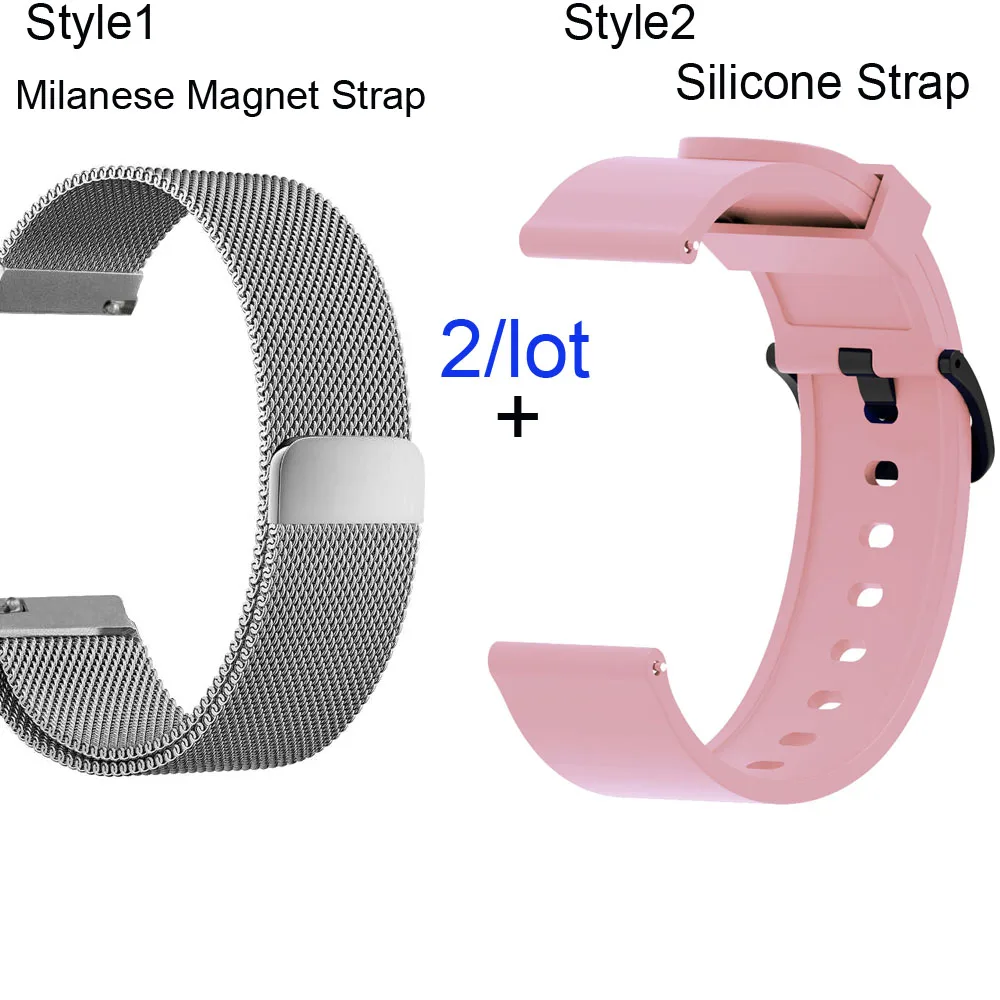 Silver-Pink 20 мм браслет ремешок для Xiaomi Amazfit GTS ремешок для часов Amazfit Bip браслет Amazfit GTR 42 мм металлический ремешок для часов из нержавеющей стали - Цвет: Silver-Pink