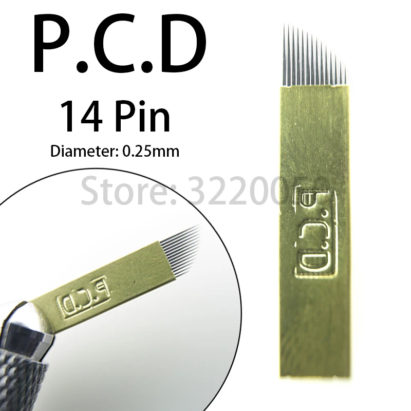 500 шт. PCD 12/14 шпильки 12/14U Lamina Nano Blade Премиум жесткий 0,25 мм постоянный макияж микроволокна иглы для Tobori Pen
