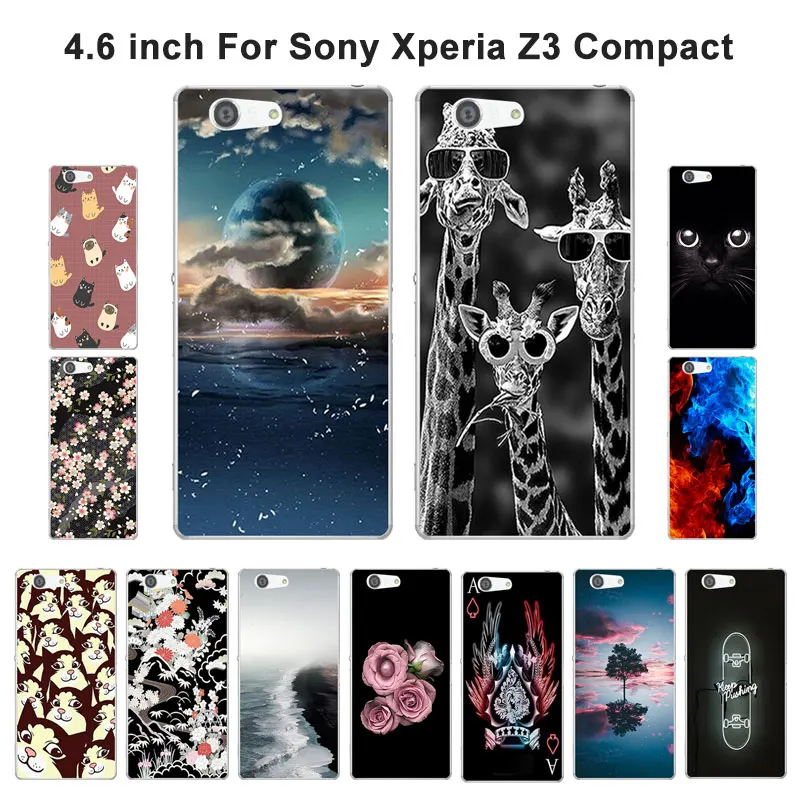 Мягкий силиконовый чехол из ТПУ для Sony Z3 Mini с рисунком Xperia Compact M55W D5803 | Мобильные