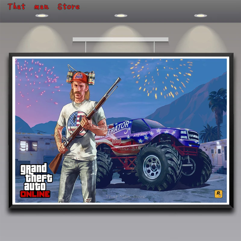 GTA 5 игровой плакат Grand Theft Auto V видео настенные художественные плакаты и печати для гостиной стены без рамы 42*30 см