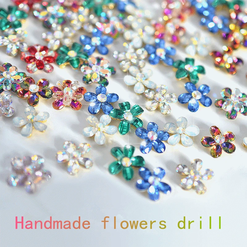 Nail petal drill accessories finished large flower pile petals drop color flat bottom nail paste | Красота и здоровье