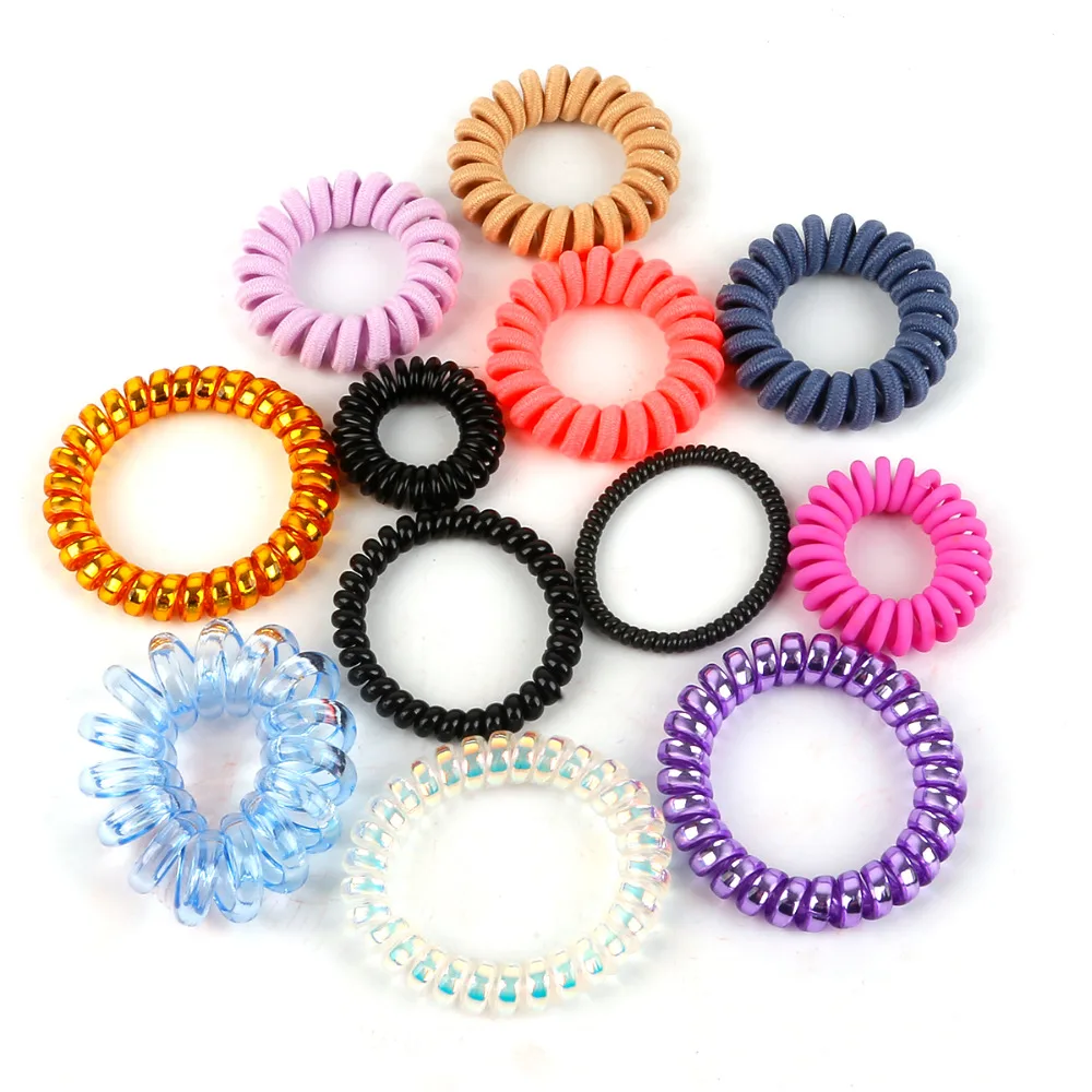 Эластичные резинки для волос из телефонной проволоки, 5-20 штук в комплекте, для девочек и женщин.