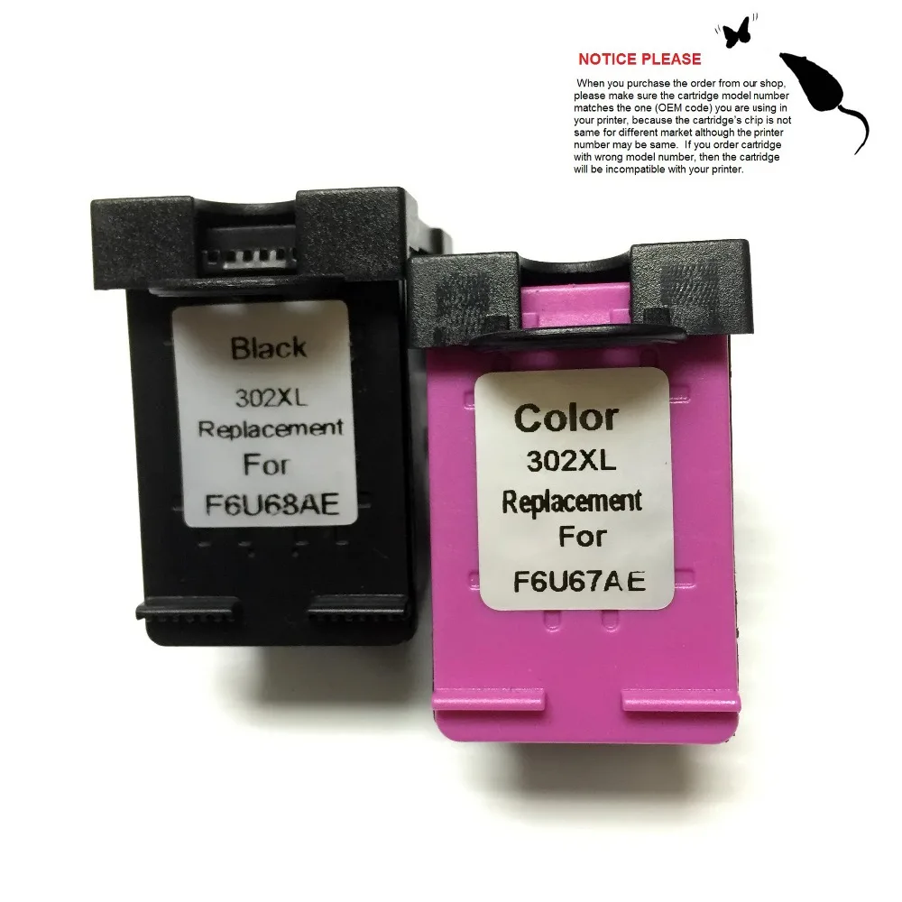 

YOTAT 1set Remanufactured ink cartridge for HP302 HP302XL for HP Deskjet 1110 1111 1112 2130 2131 2132 2134 3630 3631 3632 3633