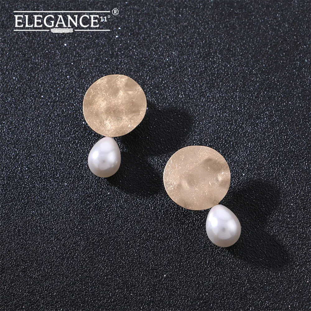 Элегантные матовые золотые круглые серьги-гвоздики в стиле OL серьги с подвесками