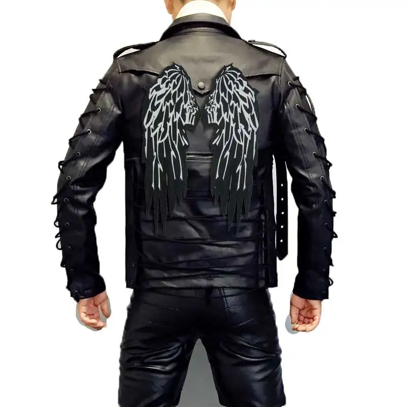 Большие вышитые панковские байкерские нашивки с крыльями наклейки для одежды