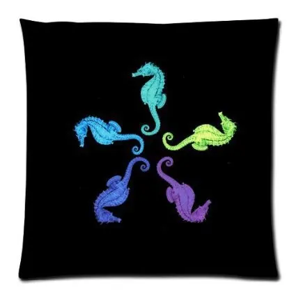 Новое поступление 33 см x мягкие глянцевые чехлы на подушки Seahorse черный чехол для