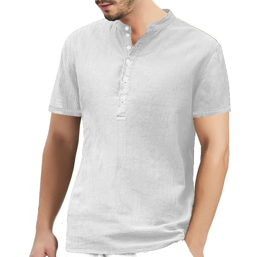 Рубашка поло для мужчин Лето Топ бренд кнопка для одежды Camisa Polo Masculina хлопок конопли короткий рукав Мужская рубашка поло Удобная