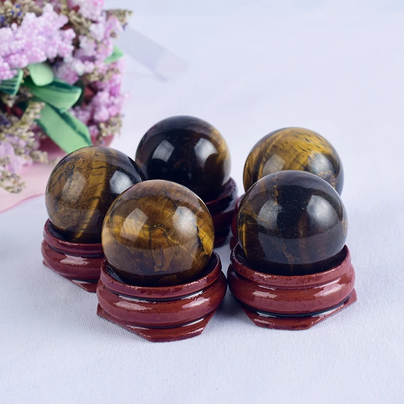 Натуральный тигровый глаз сфера Хрустальный массаж рук лечебный чакра рейки