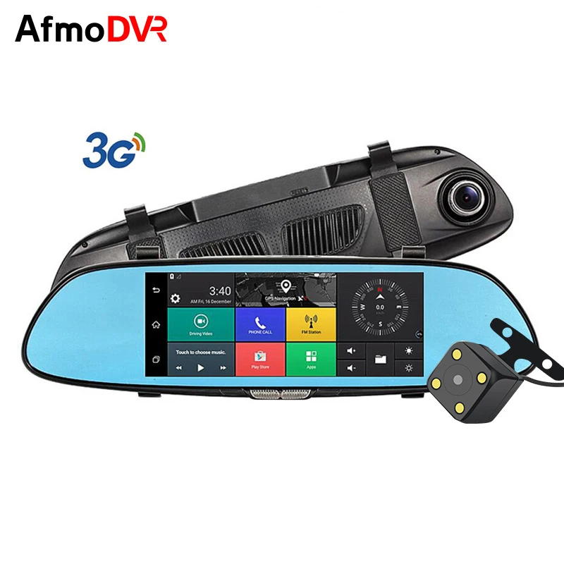 AfmoDVR 7 'сенсорный экран 3g wifi зеркальная камера Автомобильный видеорегистратор