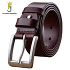 Мужской ремень из воловьей кожи, с металлической пряжкой