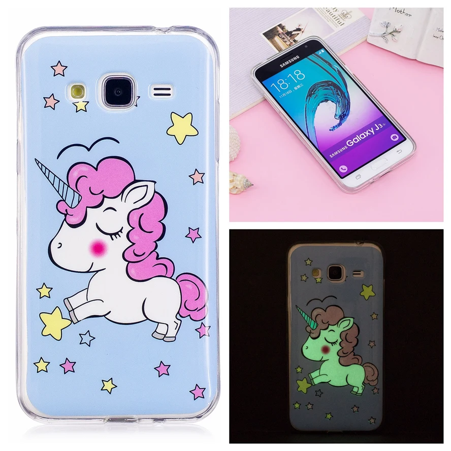 Силикона светящийся чехол для coque samsung Galaxy J3 2016 КРЫШКА ДЛЯ J3/J3 Крышка J320
