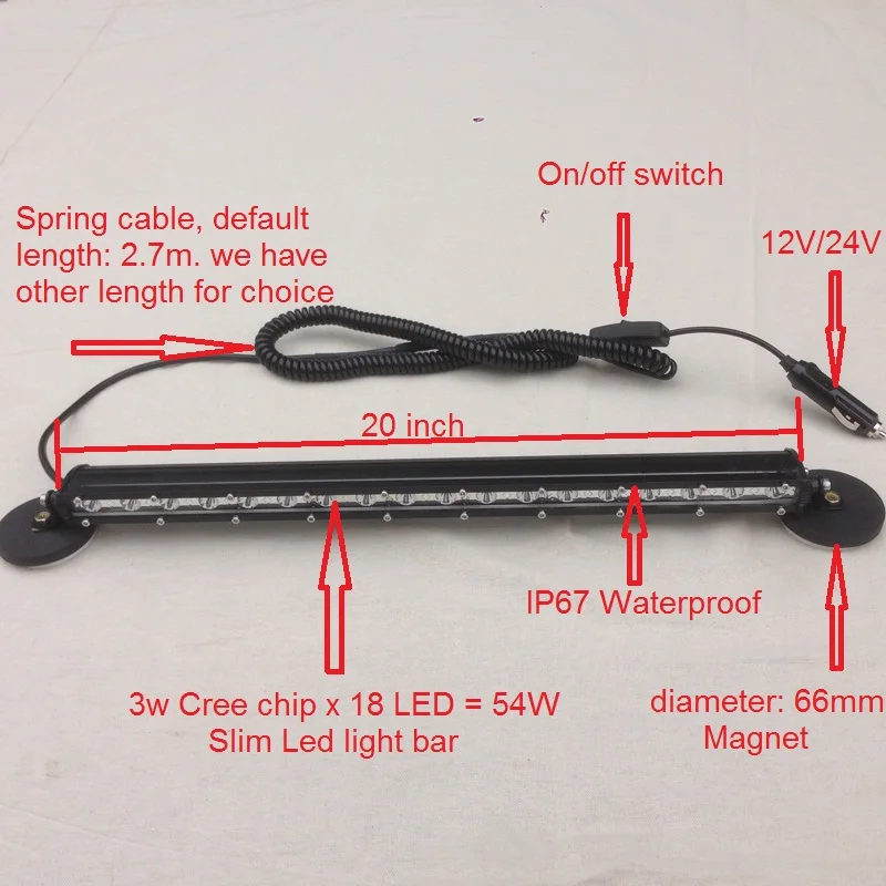 54 Вт портативный светодиодный прожектор магнитная фара для внедорожника