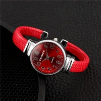 luxury ladies christmas watch for women watches fashion red leather quartz clock wristwatch jewelry accessories horloges vrouwen