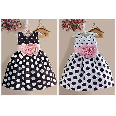 Princess Baby Flower Girl Party Dress Dot Gown Fancy Dresses Sleeveless Sundress | Детская одежда и обувь