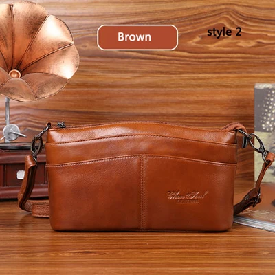 Style 2 Brown Новые маленькие сумки на плечо для женщин из натуральной кожи, модная сумка через плечо, женская сумка-мессенджер, роскошные сумки-клатчи - Цвет: Style 2 Brown