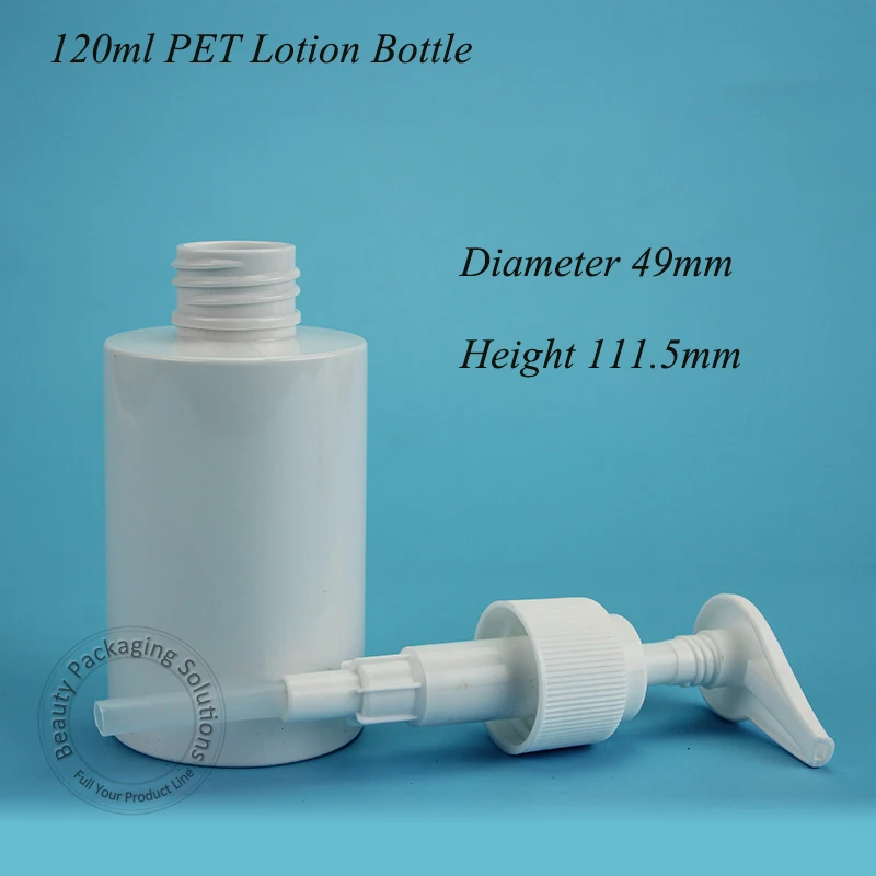 20pcs/Lot Promotion Plastic 120ml PET Lotion Bottle Cosmetic 4OZ White Lid Container Refillable Protable Case Travel Packaging | Красота и