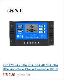 12V 24V 10A 20A 30A PWM солнечный контроллер заряда автоматическая работа с ЖК-дисплеем Dual USB 5V Выход Солнечная Панель зарядное устройство регулятор PV