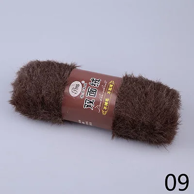 Meetee 4 шт. 400 г полиэстер Двусторонняя флисовая пряжа DIY имитация меха детская линия ручной работы шапка шарф свитер крючком YA004 - Цвет: 09