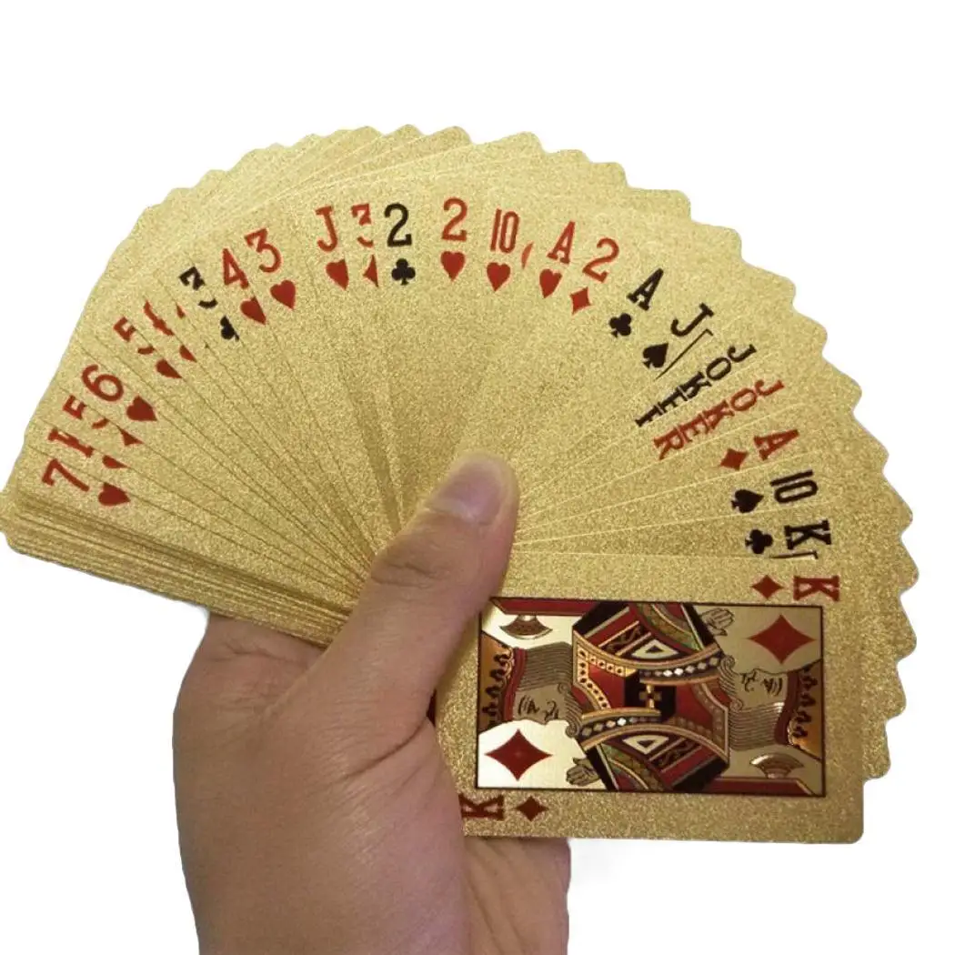 multicolor Творческий золотой фольги PET Poker водонепроницаемый карточный стол многоцветный игровой набор - Цвет: multicolor