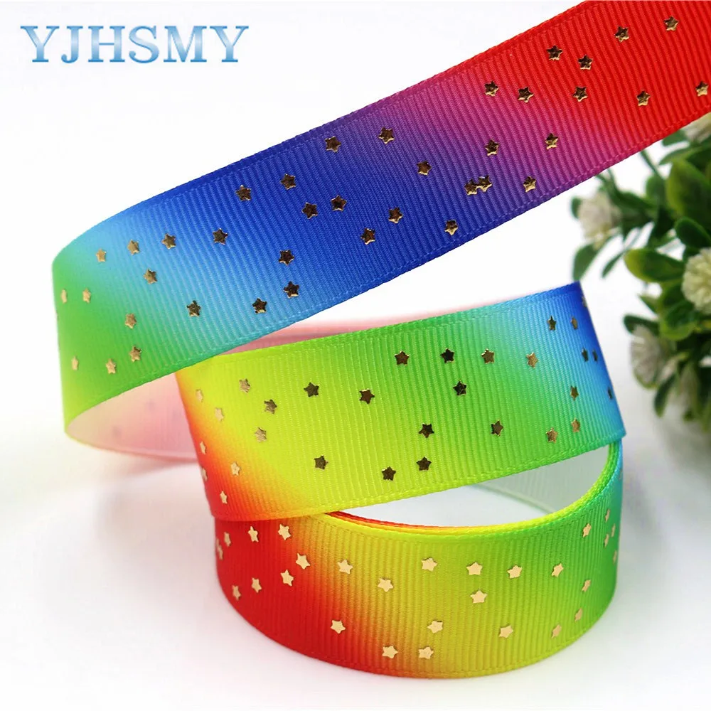 YJHSMY 1710054 22 мм 10 ярдов бронзовые ленты термопечать grosgrain Свадебные аксессуары DIY