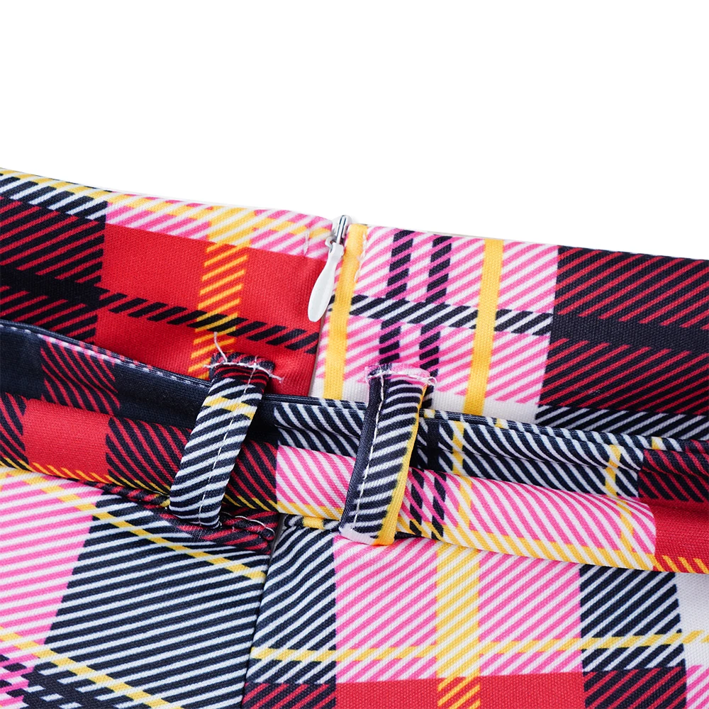 Женские длинные брюки с поясом офисные брюки-карандаш в клетку высокой талией