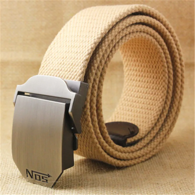 

New Men Weave Canvas belt mens waist belt Casual Cargo Belt Military fans Automatic Buckle-Belt Male Tactical Belt