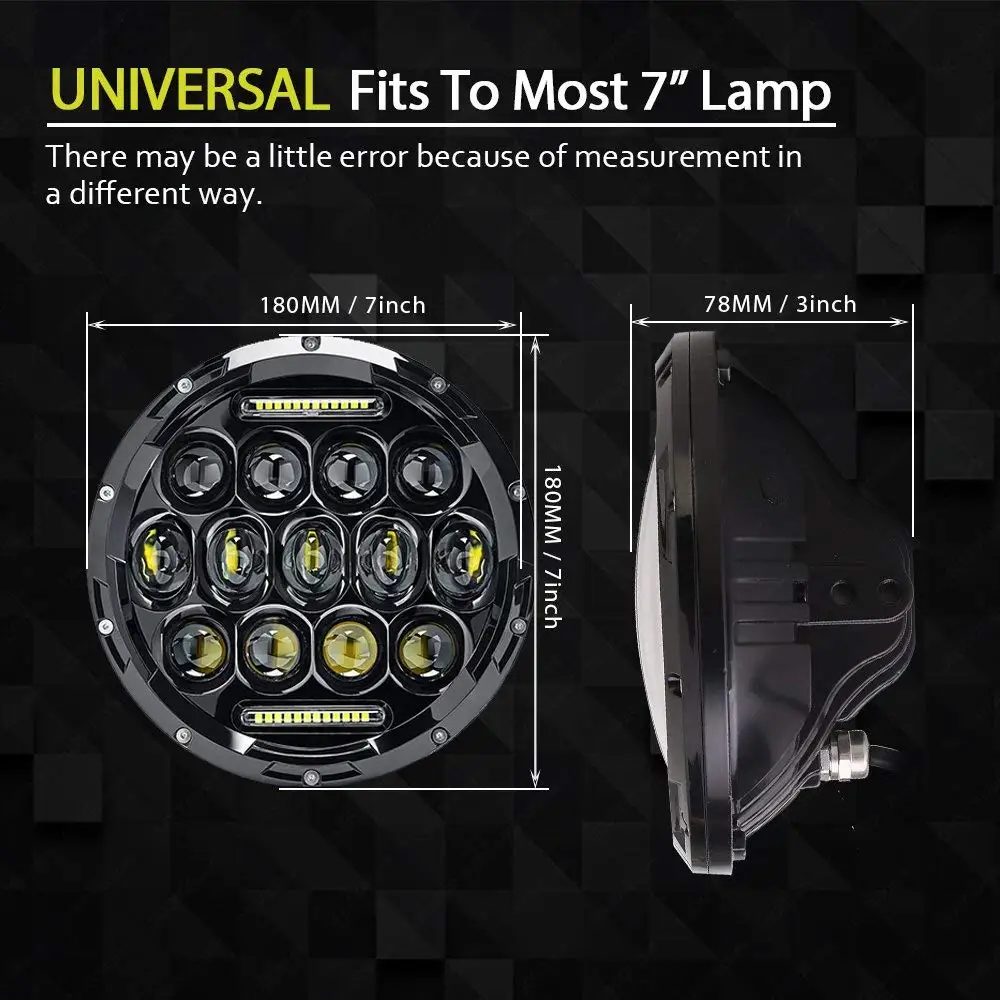 Светодиодные фары CO LIGHT 7 дюймов 75 Вт Angel Eye DRL автомобильные Hi/Lo для Harley Lada 4x4 urban Niva