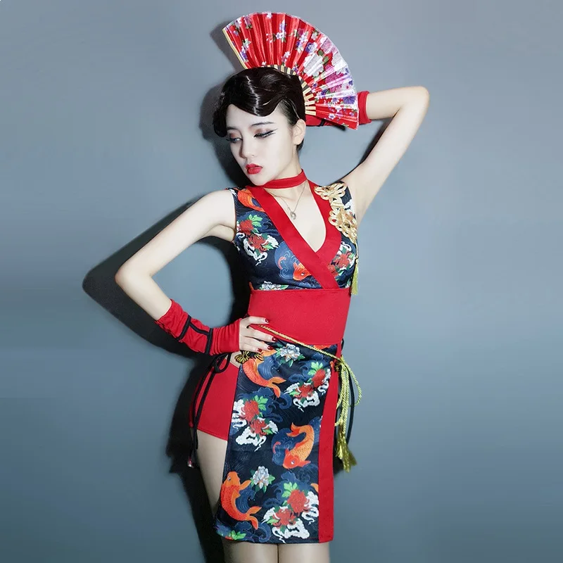 Женские костюмы для косплея певица Ретро стиль ведущий танцор Cheongsam Bar DJ