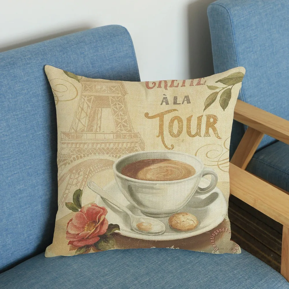 Квадратные Льняные декоративные подушки наволочки в европейском стиле для