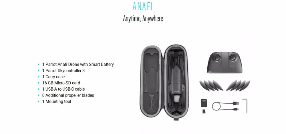 Parrot Anafi Drone 4K HDR видео запись Wifi дроны профессиональные камеры Внутреннее хранилище