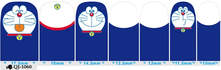 14 шт./Лист 12 типа Doraemon обертывания для ногтей 3D на весь ноготь наклейки дизайнерские наклейки для ногтей наклейки макияж тату Маникюр Инструмент