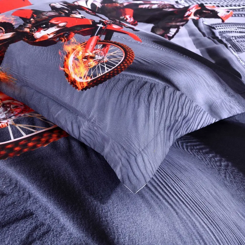3D Riding Motorcycle Bedding Set Duvet Cover Pillow Sham Comforter/Quilt | Дом и сад