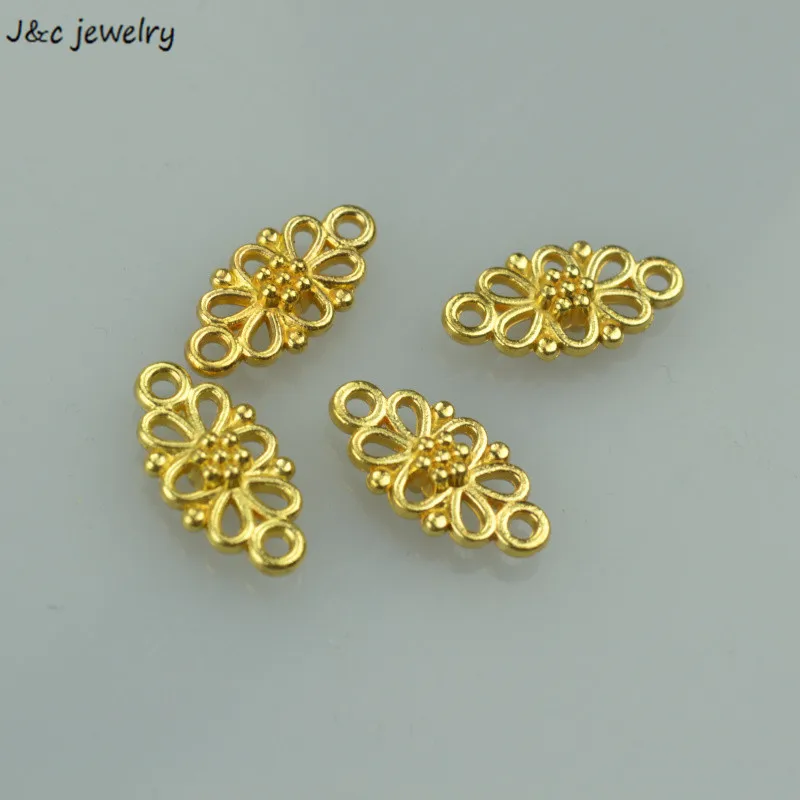 Оптовая продажа 150 шт./лот металлические подвески в виде золотого цветка