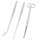 1 шт.3 шт. аквариум аквариумные живой рыбы бак растения очистки ложки с длинной ручкой, Пинцет Ножницы отделкой инструмент комплект Прямая доставка