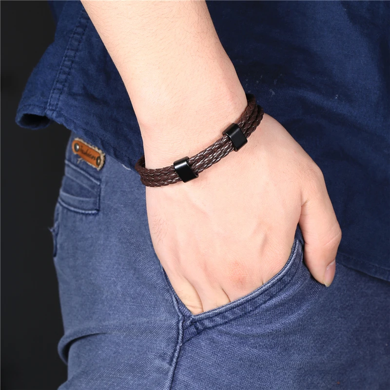 Кожаные браслеты ROMAD в стиле хип хоп классический браслет из воловьей кожи для