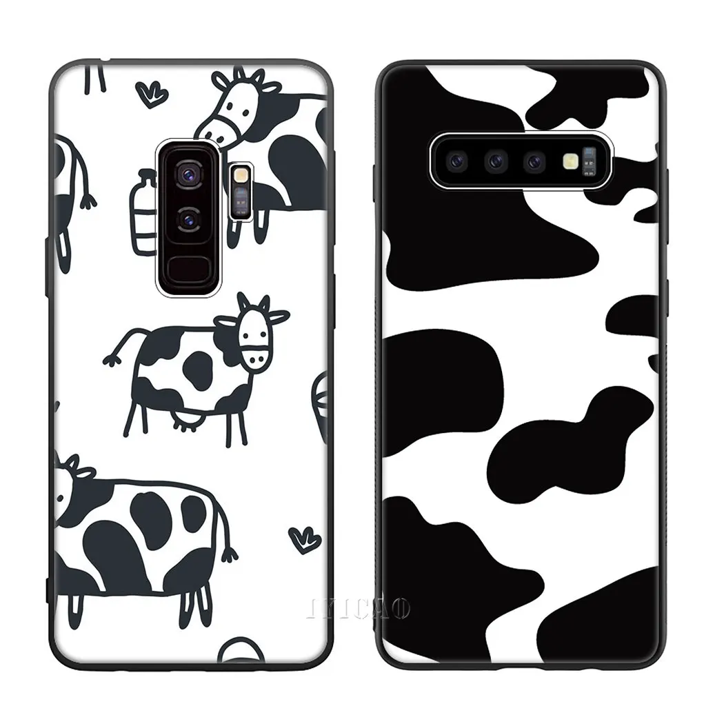 IYICAO черный и белый коровья Мягкий силиконовый чехол для samsung Galaxy S10 S9 S8 Plus S10e S6 S7 Edge