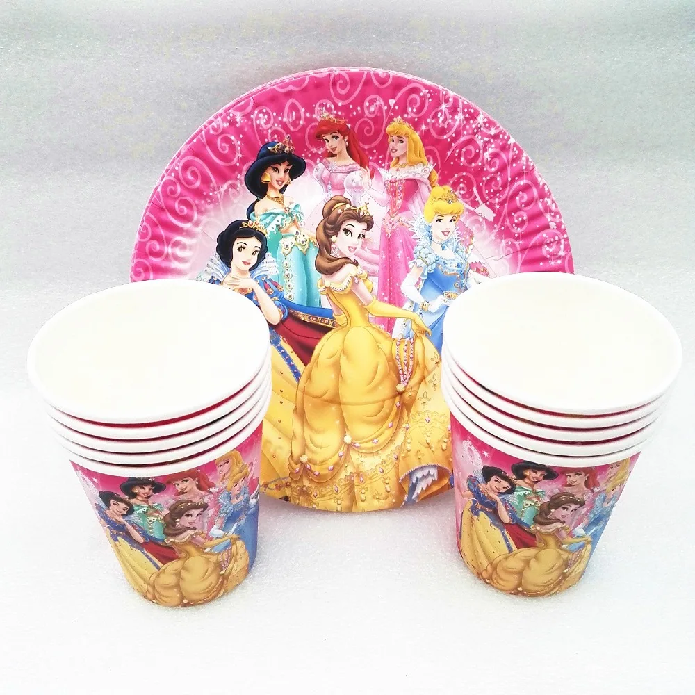 20 шт./компл. Ариэль/Белоснежка/Белль/Золушка/Жасмин/Аврора принцесса тарелка