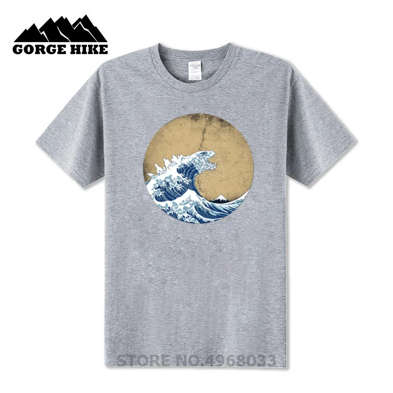 Новая Винтажная Футболка Hokusai Kaiju новая рубашка летняя модная мужская футболка