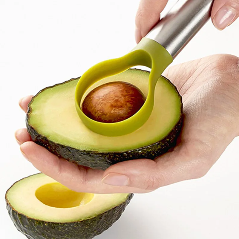 Creative Kitchen Gadgets 2 In 1 Avocado Corer Slicer Two-ended Mango Cutter Stainless Steel Fruit Knife | Дом и сад