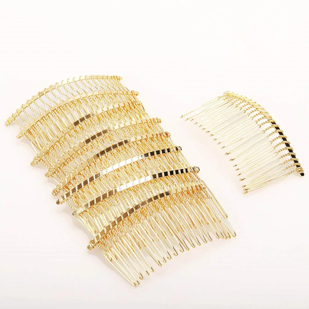 

10 pieces 20 Teeth Fancy DIY Metal Wire Hair Clip Combs Metal Wire Hair Combs Wire Twist Bridal Wedding Veil Combs for Women