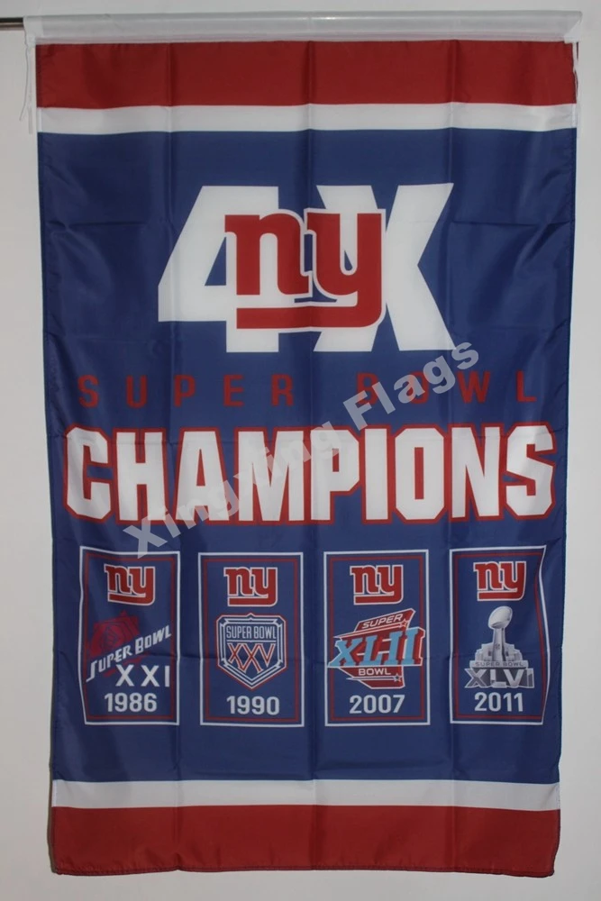 New York Giants Super Bowl Champions 4X флаг 3ft X 5ft полиэстер 1 команда баннер Летающий Размер № 4