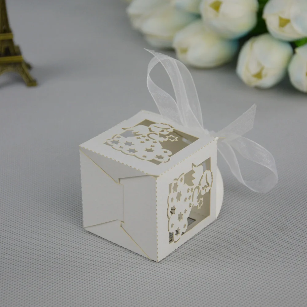 100 шт./лот декоративная белая бумажная коробка для детской вечеринки дня рождения