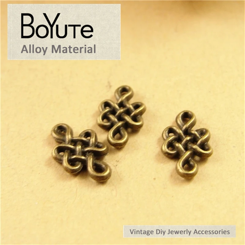 BoYuTe (400 Pieces /lot) 11.5*7MM Antique Bronze Plated Zinc Alloy Metal Chinese Knot Charms Diy Jewelry Making Accessories | Украшения и