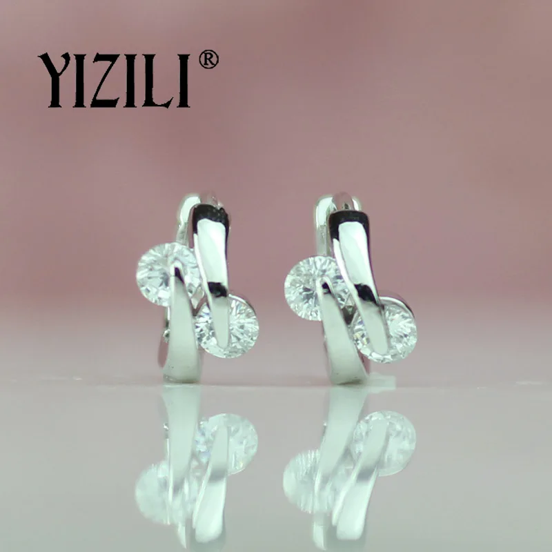 YIZILI Новые поступления Простые Модные 2 цвета круглые висячие серьги натуральный циркон RU горячие вечерние ювелирные изделия для свадьбы A042