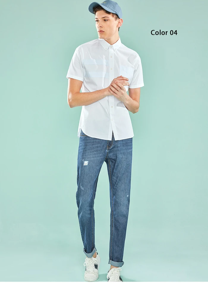 Jordano/Мужская рубашка, контрастная, цветная, Оксфорд, хлопок, Camisa Masculina, короткий рукав, отложной воротник, цветная, блочная, Camisas